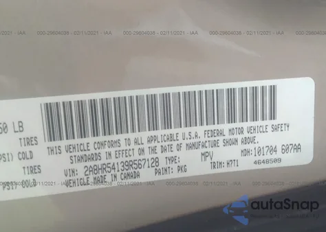 2009 Chrysler Town & Country Touring from USA, damaged, VIN 2A8HR54139R567128